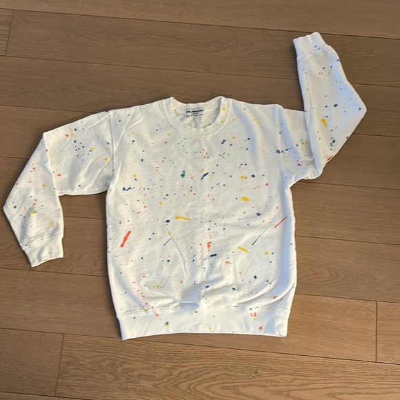 Suburban Riot white sweatshirt with paint splatters - Picture 1 of 6